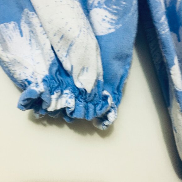 Silverwood Qualicum Beach Ruched Sky Blue Boho Top - Picture 8 of 15